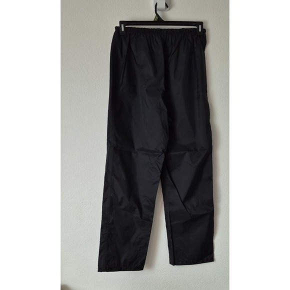 Vintage L.L.Bean Rain Pants Womens Medium Black Nylon Hiking Drawstring 90s - Picture 2 of 8